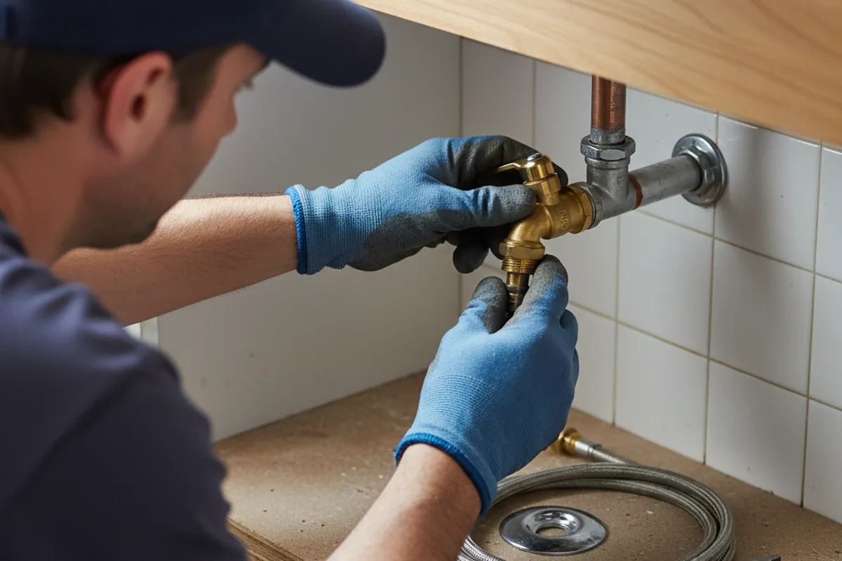 Shutoff valve and fitting work during Emergency Plumbing in Faxon